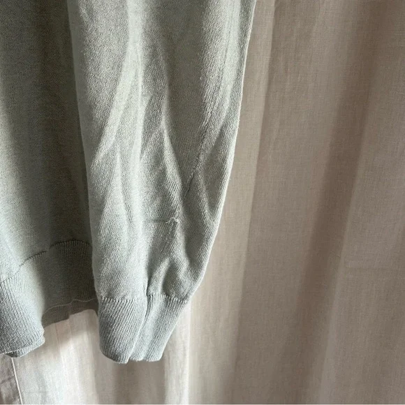 MOSS Linen Blend Light Sage Skipper Polo Size S